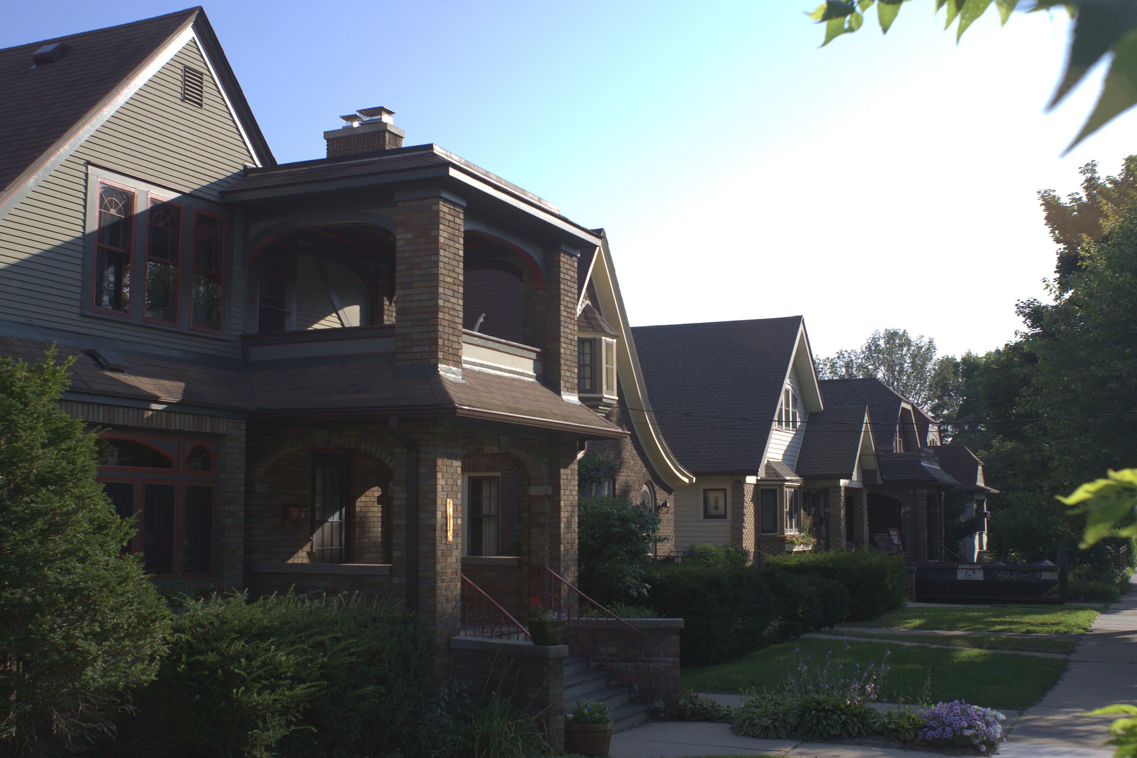 Craftsman bungalows on Spaight Street in Madison's Marquette neighborhood